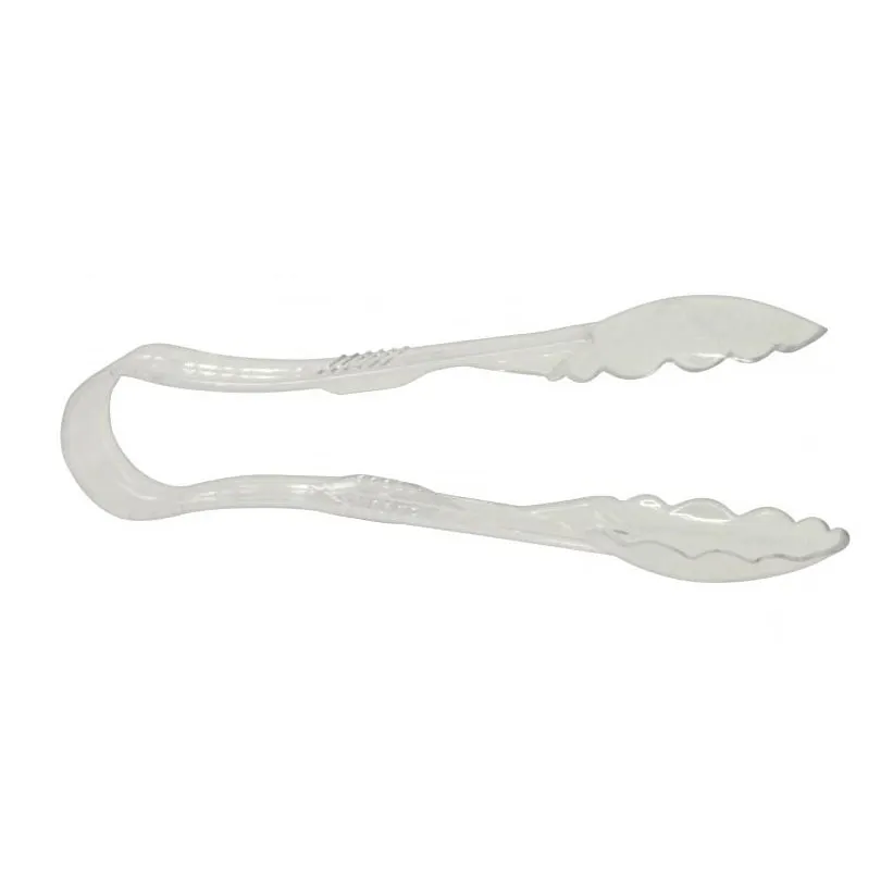 Omcan USA 80154 Plastic Serving Tongs, 9" Scallop Grip, Clear Polycarbonate, NSF, 7-9" Food Service