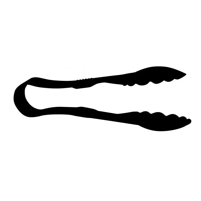Omcan USA 80155 - 9" Scallop Grip Plastic Serving Tongs, Polycarbonate, Black, NSF