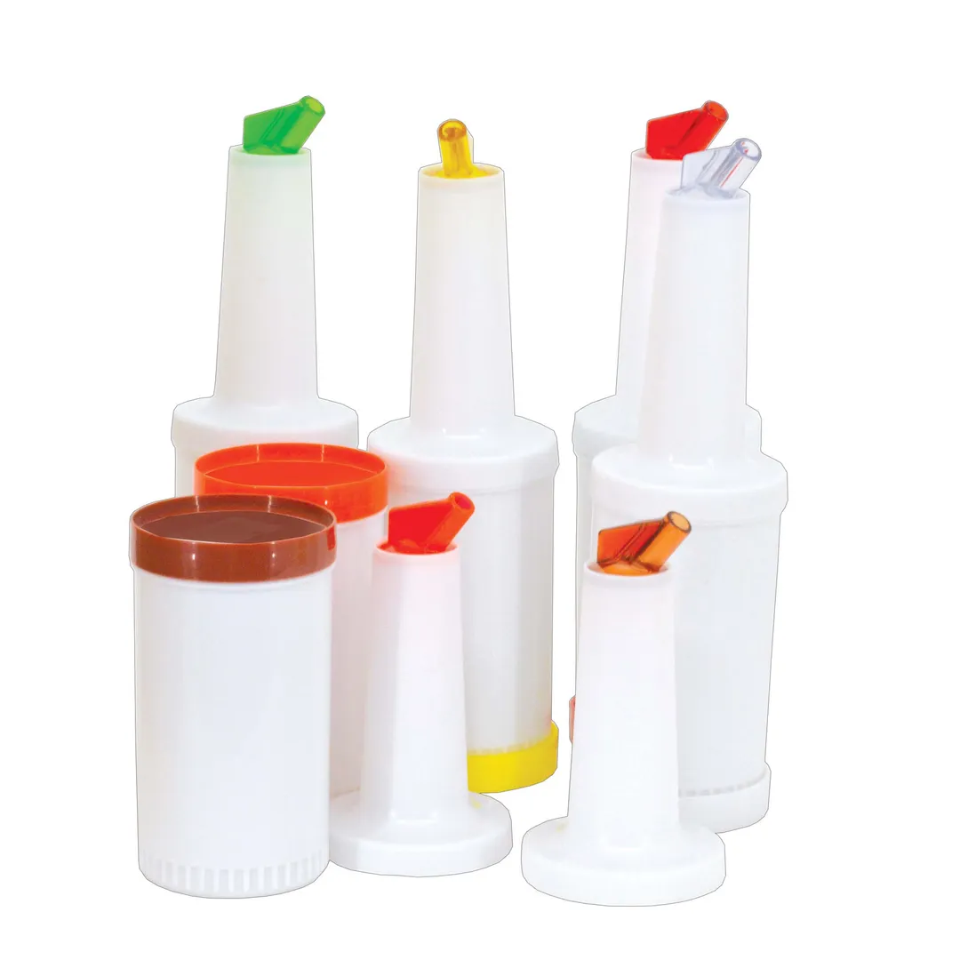 Omcan USA 80161 - 12‑Piece 1‑Qt Pourer Set, Assorted Colors, 32‑oz, Polypropylene - 12/Set