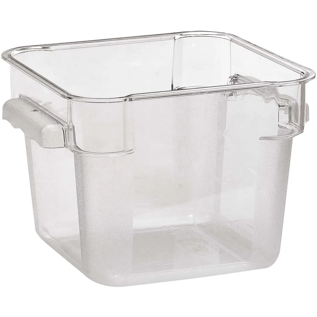 Omcan USA 80168 6-Qt Square Clear Polycarbonate Food Container – Container Only, NSF
