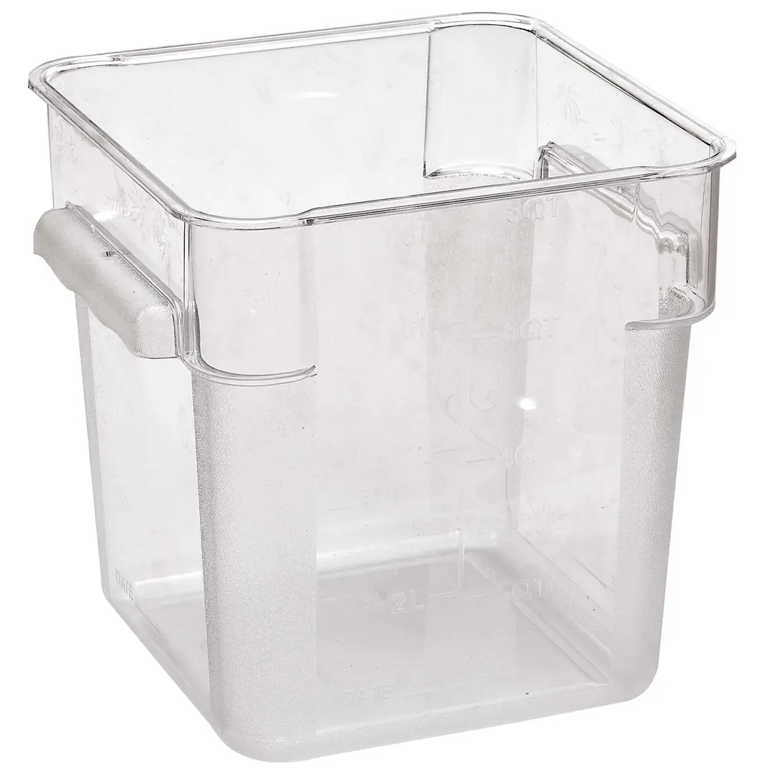 Omcan USA 80170 4 Qt Square Food Storage Container, Polycarbonate Clear, Container Only