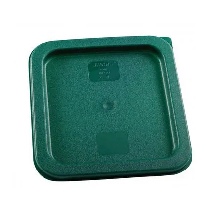 Omcan USA 80181 Square Storage Container Lid, Green Polyethylene, Fits 2-Qt And 4-Qt Containers