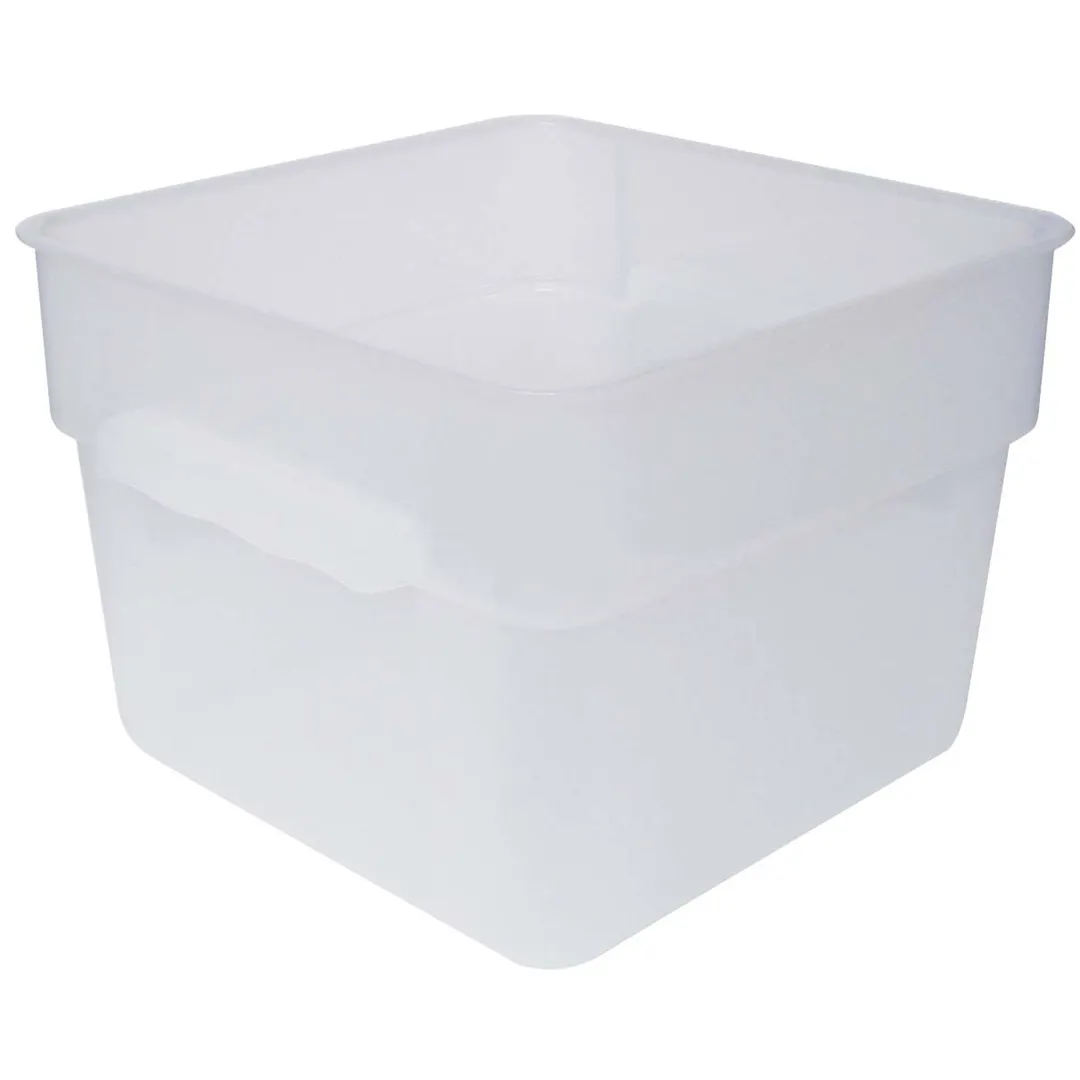 Omcan USA 80199 12-Qt Square Food Container, Translucent Polypropylene, Container Only, 7-12 Qt