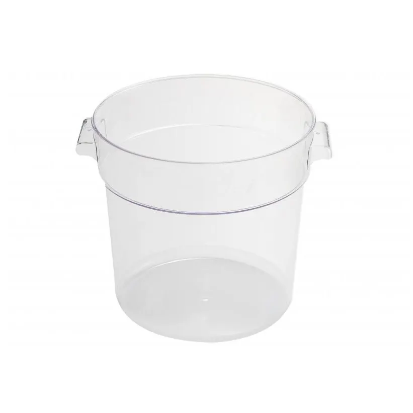 Omcan USA 80200 22 Qt Round Clear Polycarbonate Food Container - 19-24 Qt, No Lid