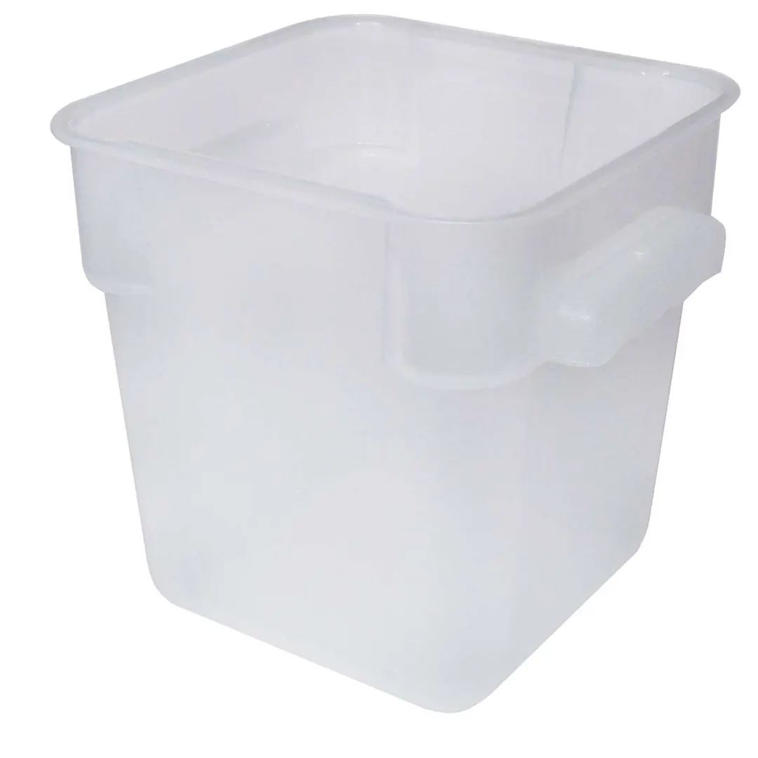 Omcan USA 80205 18‑Qt Square Container – Polypropylene, Translucent, 13‑18 qt, No Lid