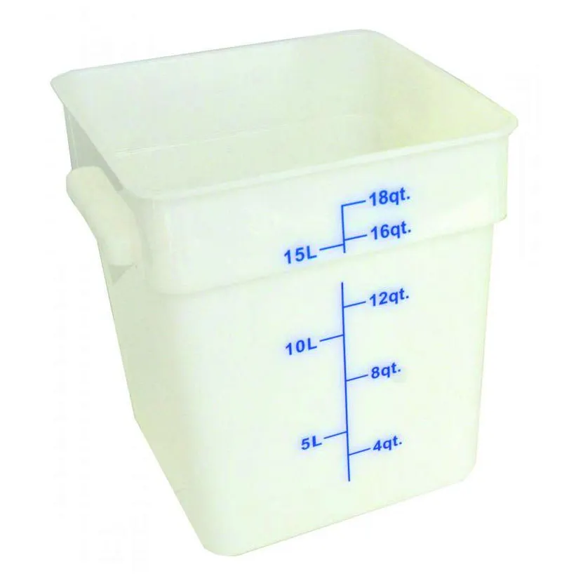 Omcan USA 80206 Food Storage Container – 18‑Qt Square Polypropylene, White, Container Only, NSF