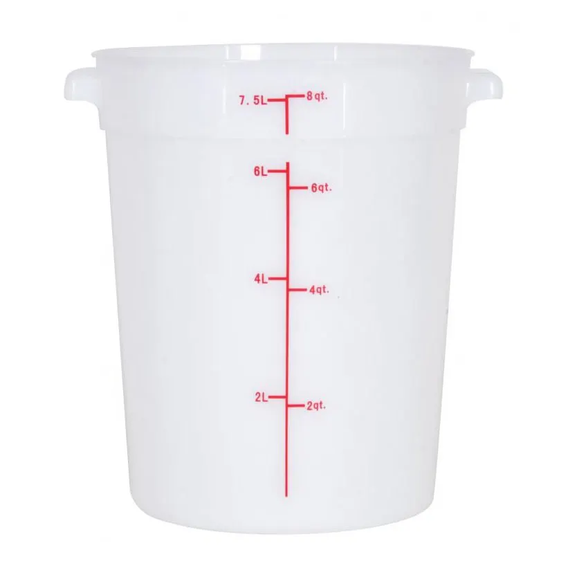 Omcan USA 80210 8-Qt Round Storage Container, Polypropylene White, 7-12 Qt, No Lid