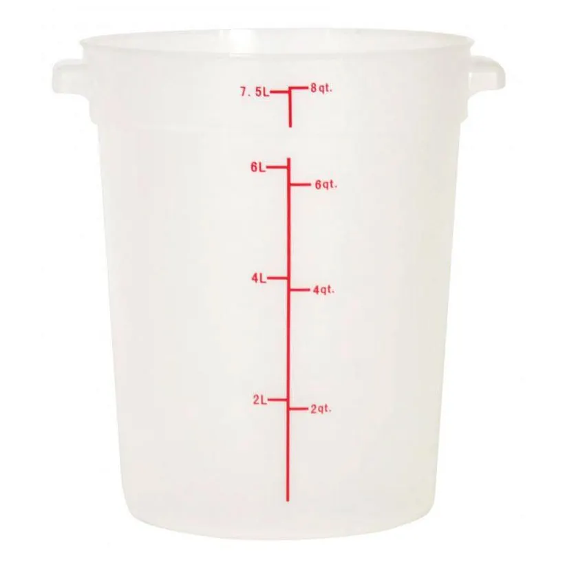 Omcan USA 80213 Food Storage Container – 8 Qt Round PP, 7‑12 Qt, No Lid, NSF