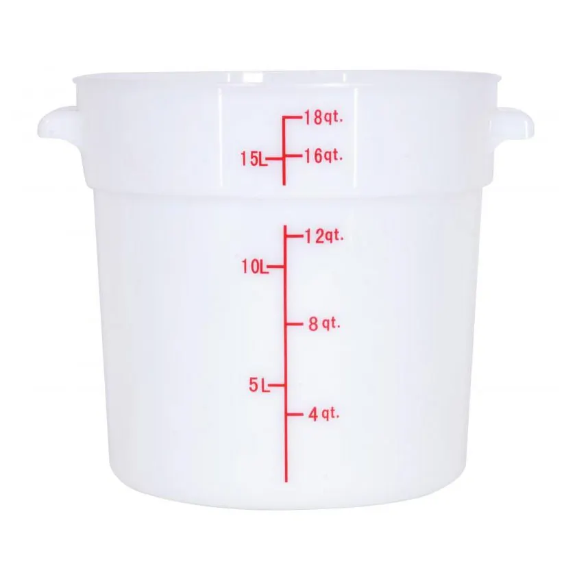 Omcan USA 80238 Food Storage Container – 18‑Qt Round Polypropylene, White, Container Only, NSF