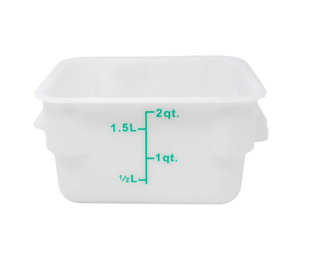 Omcan USA 80239 Storage Container – 2 Qt Square White Polypropylene, Container Only, NSF Approved