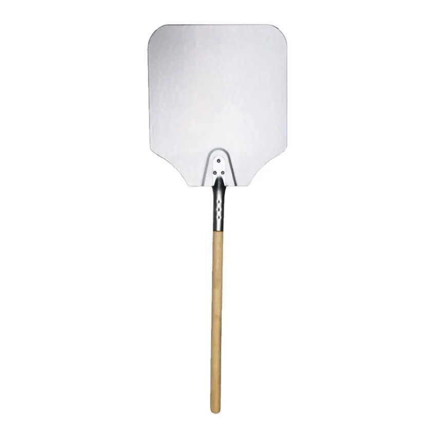 Omcan USA 80250 Pizza Peel – 12" x 14" Aluminum Blade, 36" Wooden Handle, 30"‑39" Length, Tool