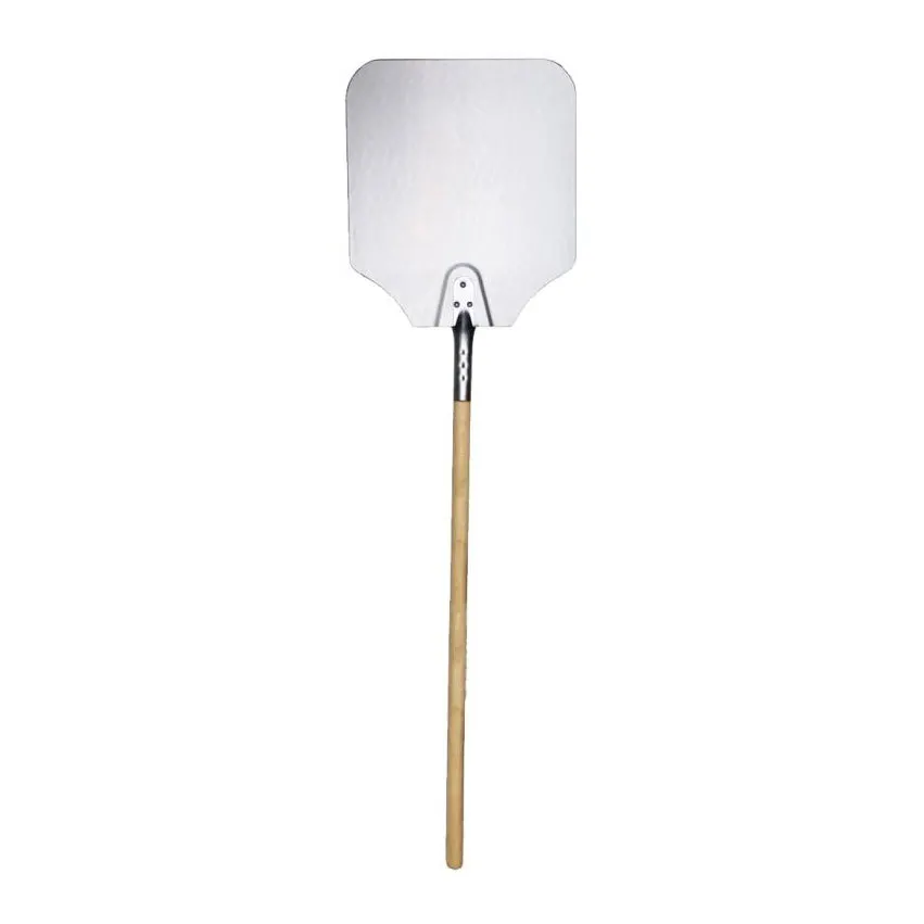 Omcan USA 80251 Pizza Peel – Rectangular 12" x 14" Aluminum Blade, 52" Length, Wood Handle