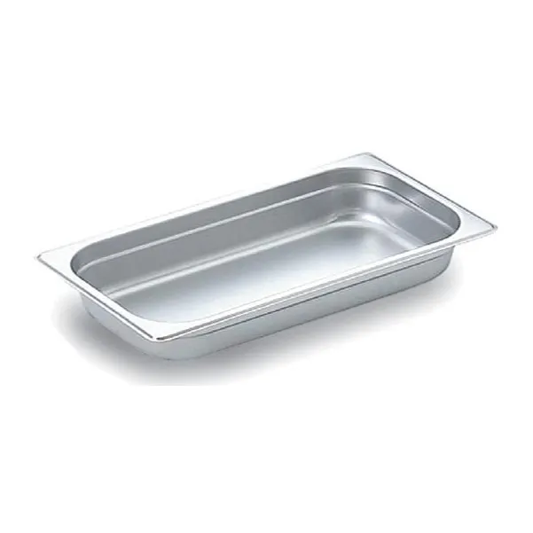 Omcan USA 80267 Stainless Steel Steam Table Pan, 1/3 Size, 6-7/8" x 12-3/4" x 2-1/2" Deep, NSF