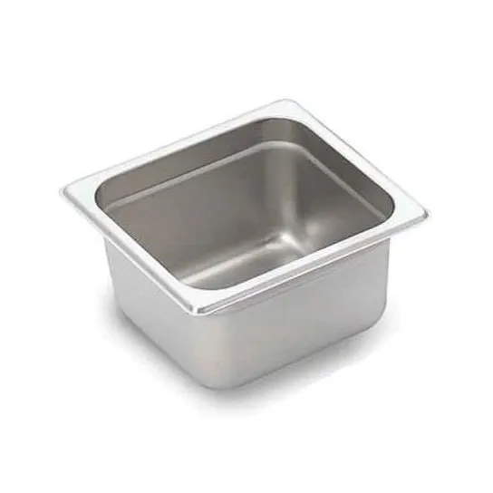 Omcan USA 80278 Stainless Steel Steam Table Pan – 1/6 Size, 6-7/8" x 6-5/16" x 4" Deep, Solid, NSF