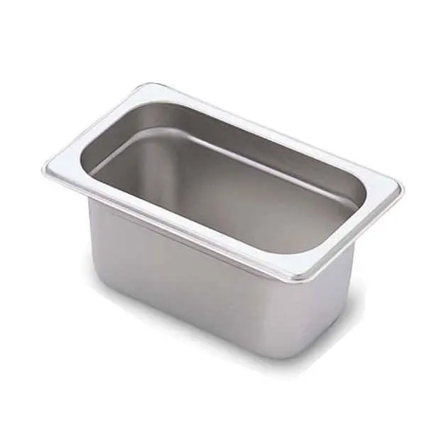 Omcan USA 80283 Stainless Steel Steam Table Pan 1/9 Size 6-7/8" x 4-1/4" x 4" Deep NSF