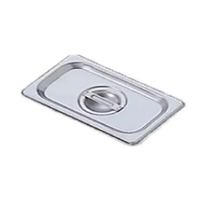 Omcan USA 80284 Stainless Steel Steam Table Pan Cover, 1/9‑Size Flat Solid With Handle, NSF