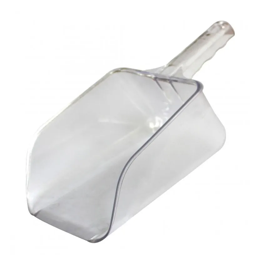 Omcan USA 80324 Utility Scoop, Clear Plastic, Flat‑Bottom, 64‑86 oz, Kitchen Hand Tool