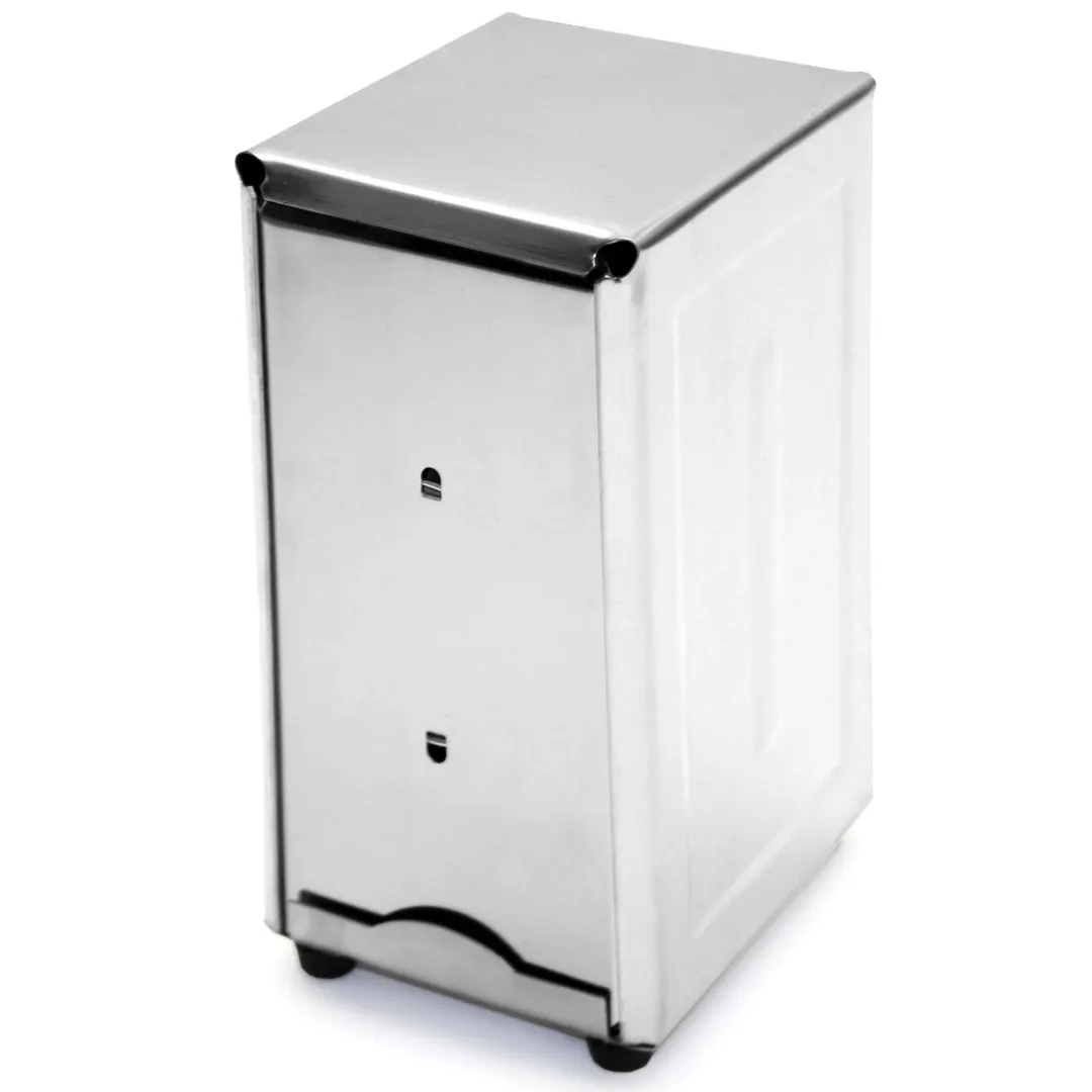 Omcan USA 80419 Countertop Napkin Dispenser, Full Napkins, 12" Width, Non‑Skid Feet, Stainless Steel