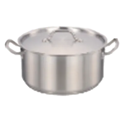 Omcan USA 80427 Brazier Pan, 15-1/16" x 8" (15-Qt) Stainless Steel with Cover, NSF