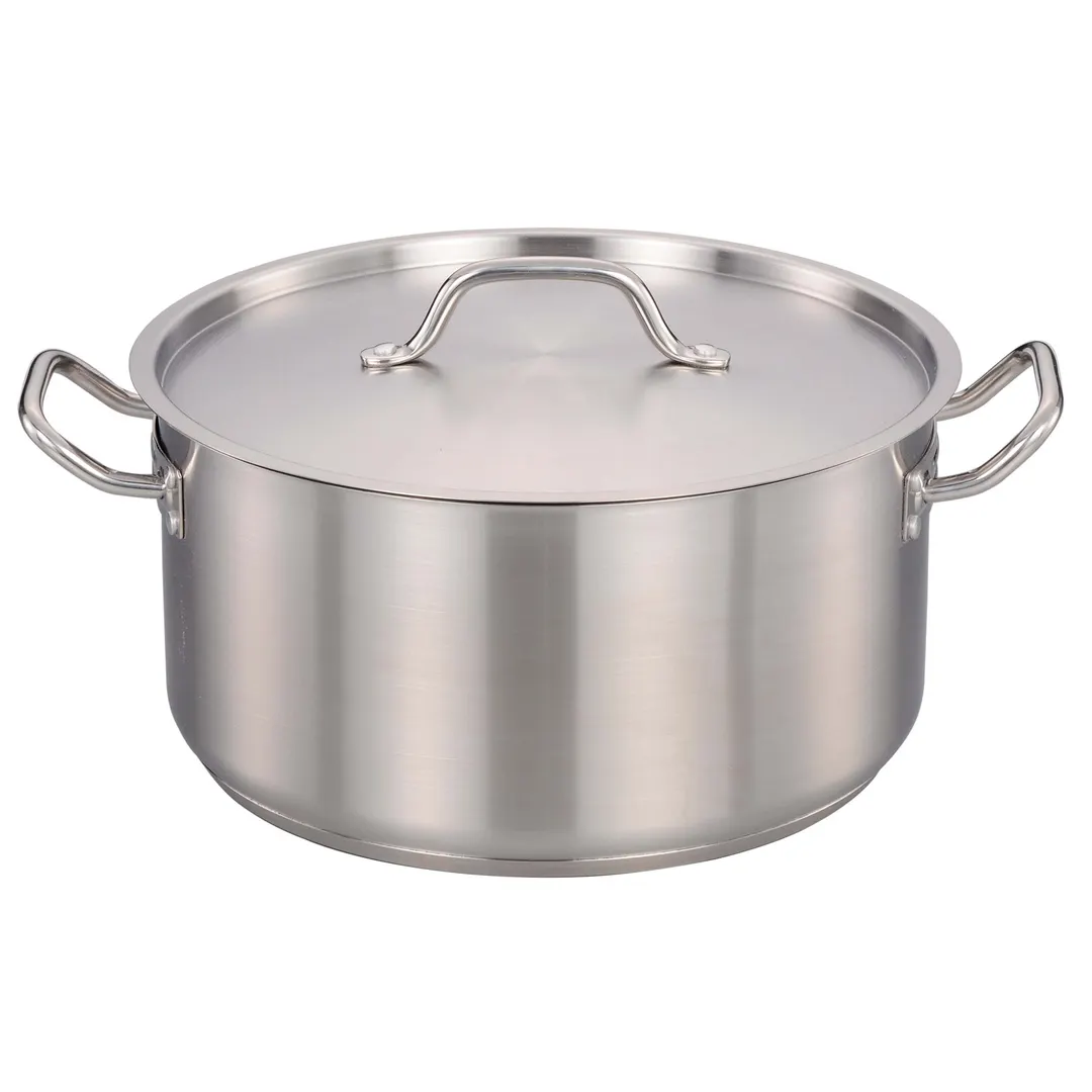 Omcan USA 80428 Brazier Pan - 20-Qt, 16-5/8" Dia x 8" Deep, 17" Cover