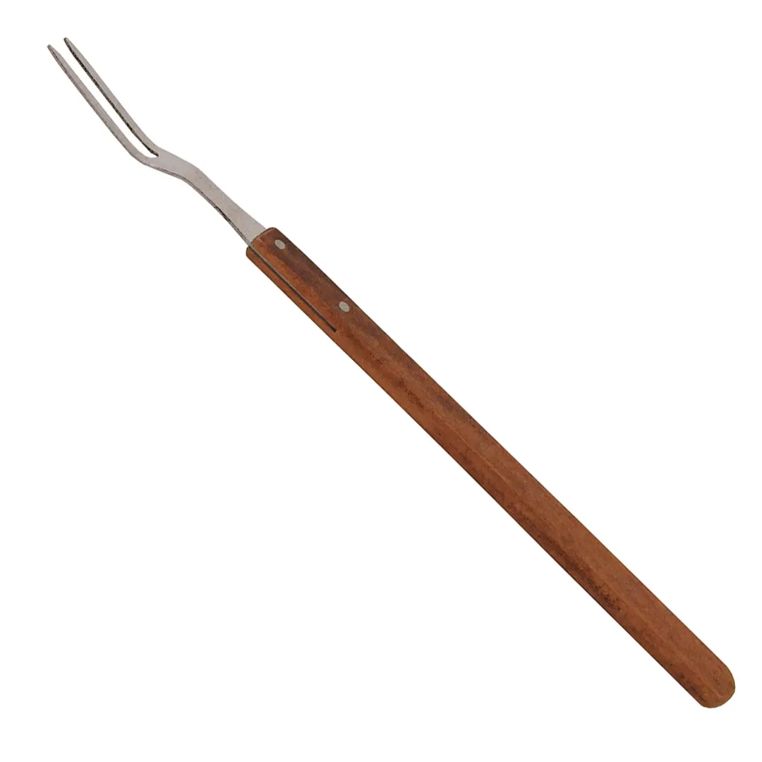 Omcan USA 80496 Carving Fork, 21" Overall Length, Stainless Steel Tines with Long Wooden Handle