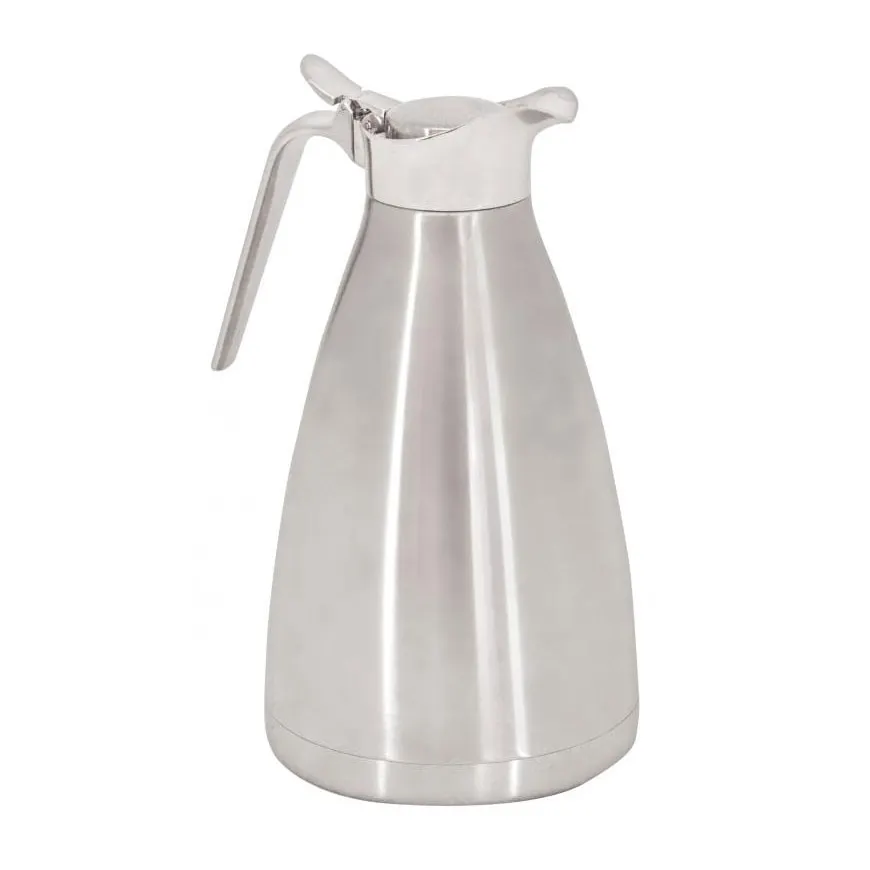 Omcan USA 80526 Double‑Wall Insulated Stainless Steel Coffee Pot, 68 oz, With Lid – 68 oz