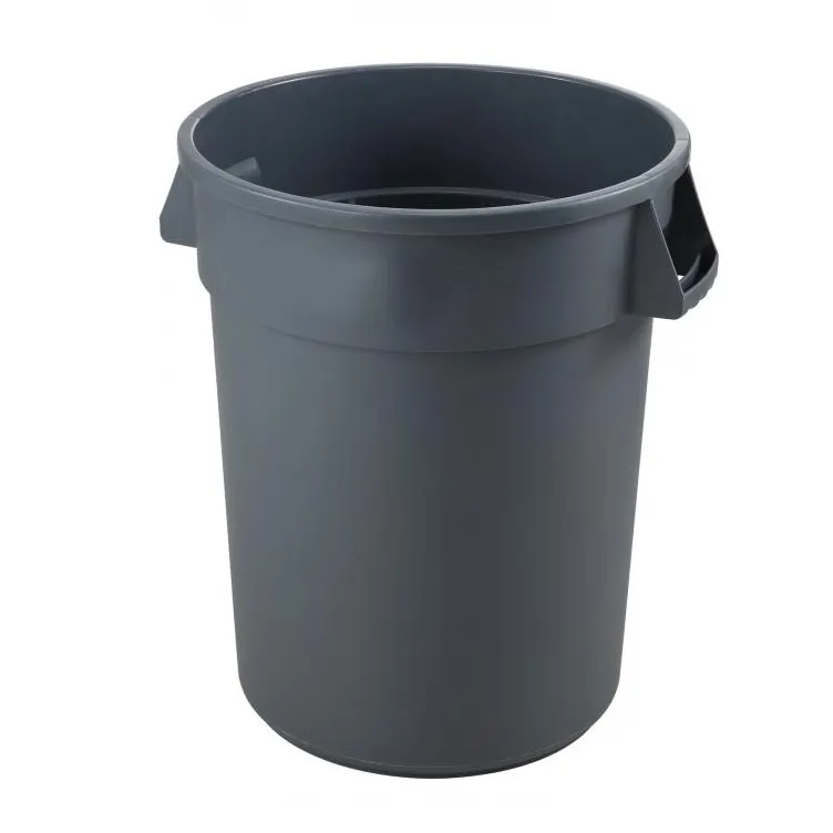 Omcan USA 80586 Heavy‑Duty Trash Can, 32‑Gallon, 21.92" Diameter x 27.28" H, Gray Polyethylene