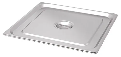 Omcan USA 80620 Stainless Steel Steam Table Pan Cover, 2/3‑Size Solid with Handle, NSF, No Hinge