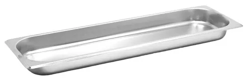 Omcan USA 80648 Half-Size Long Stainless Steel Steam Table Pan, 1.5" Deep, 24-Gauge, NSF