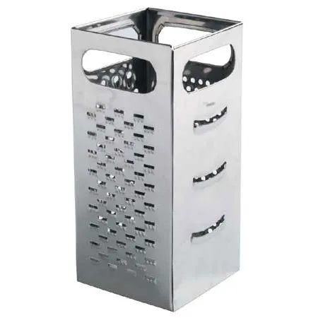 Omcan USA 80737 Stainless Steel Box Grater, Multi-Size Grating Surface, Durable Kitchen Tool