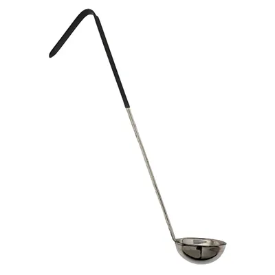 Omcan USA 80765 One-Piece Stainless Steel Ladle, 6-Ounce, Black Handle – Kitchen Utensil