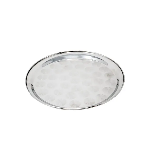 Omcan USA 80811 - 12" Stainless Steel Round Serving Tray, Durable Metal Display Tray