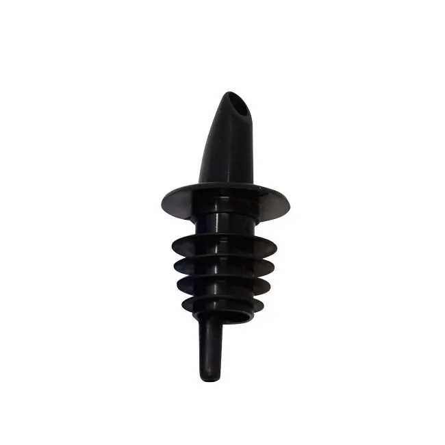 Omcan USA 80854 Free Flow Liquor Pourer, 12/Pack, Black Plastic Spout, No Collar, Bartending Supplies
