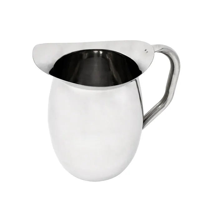 Omcan USA 80859 - 3-Qt Stainless Steel Bell Water Pitcher, 96-128 oz, Handle