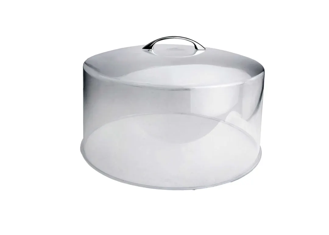 Omcan USA 80876 Cake Cover - 12" Clear Plastic Skull Design with Chrome Plated Handle