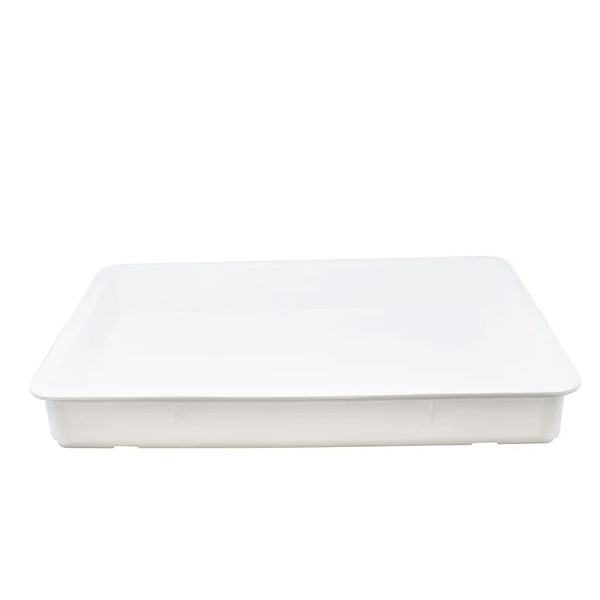 Omcan USA 80889 Pizza Dough Proofing Box, 26" x 18" x 3" Stackable, Durable Food Storage Container