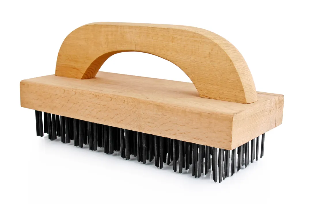 Omcan USA 80943 Butcher Block Brush, 9"¼ Length with Handle, Bristles for Grill Cleaning