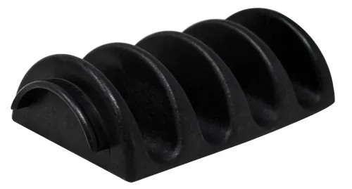 Omcan USA 80953 Taco Server, Black NSF Polypropylene, 12" Tray for Taco & Hot Dog – Plastic
