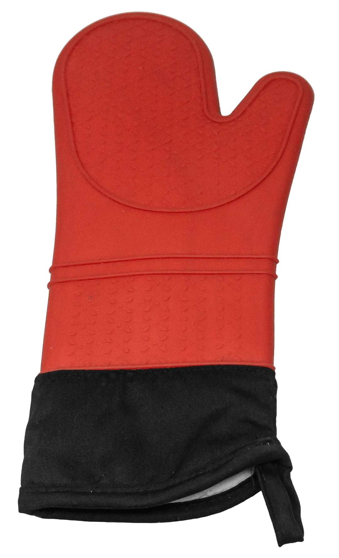 Omcan USA 81045 Oven Mitt – 15" Red Silicone Skull, Textured Grip, Waterproof/Oil‑Resistant, 550°F