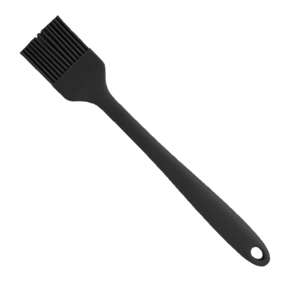 Omcan USA 81144 Pastry Brush, 1-3/4" Wide x 10" Silicone Handle & Bristles, Black, Heat‑Resistant