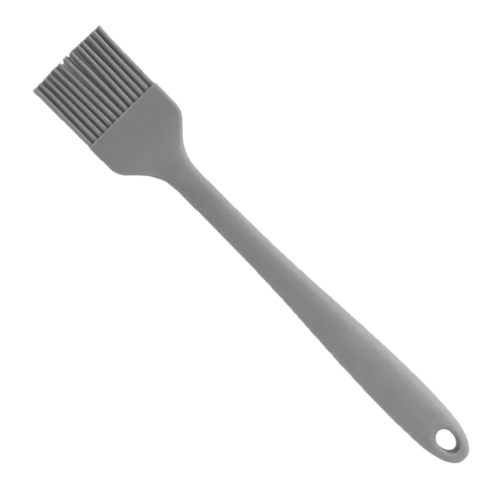 Omcan USA 81145 Pastry Brush 1-3/4" x 10" Silicone Grey Heat‑Resistant BPA‑Free Dishwasher‑Safe Hook