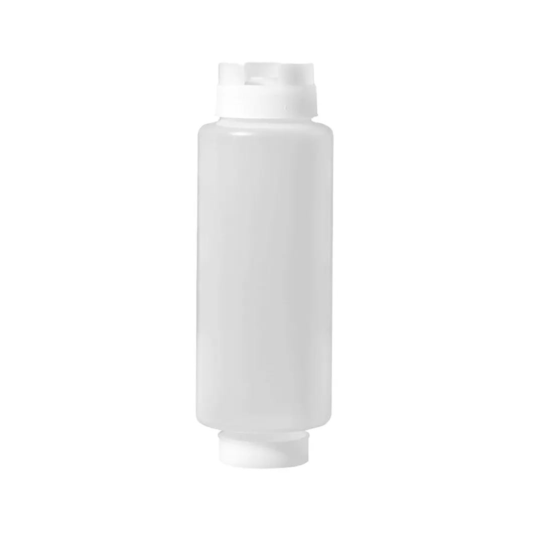 Omcan USA 81163 - 24oz Clear Squeeze Bottle, Single Tip, 75mm Opening, PP/PE/Silicone