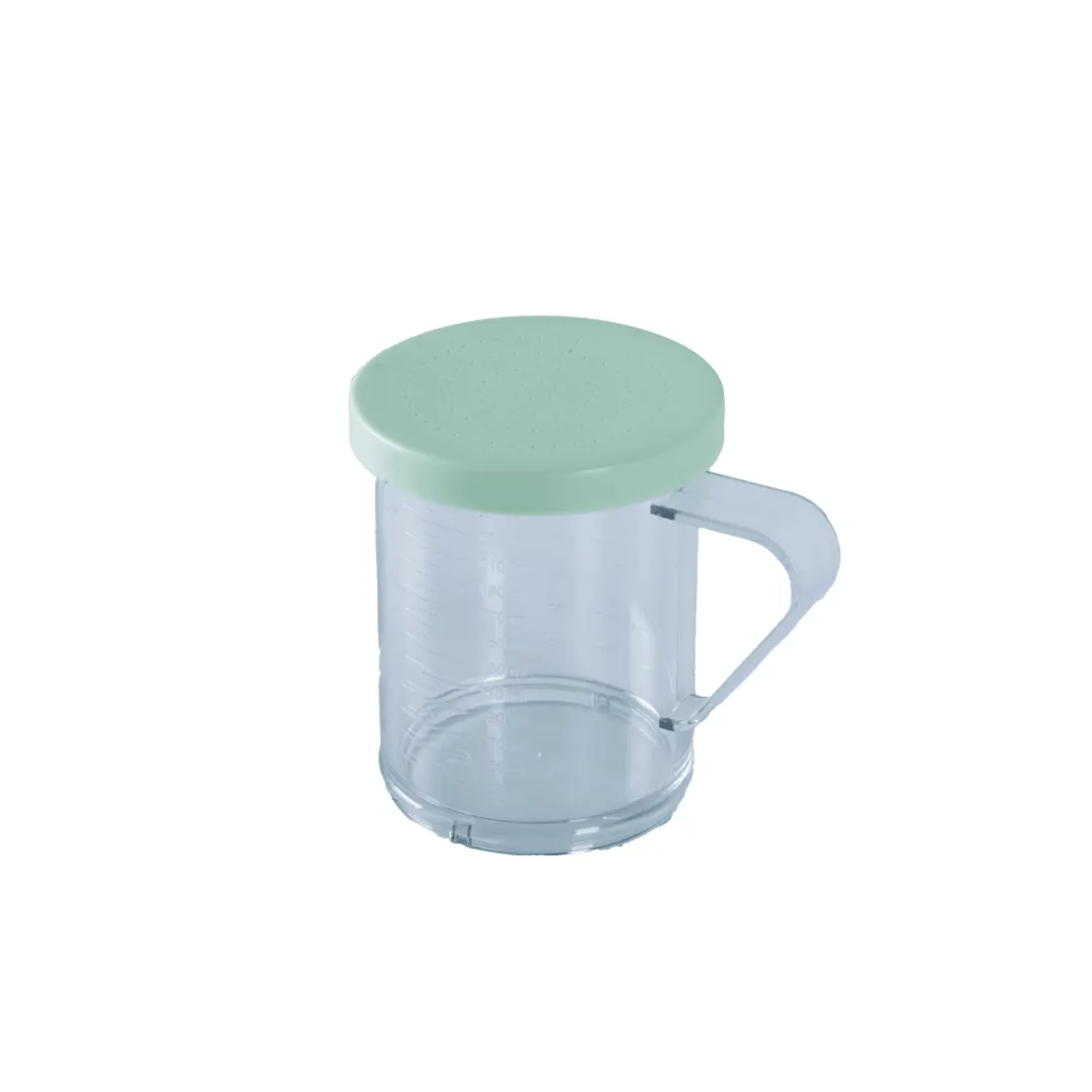Omcan USA 81169 Dredge Shaker, 10-Oz Green Lid With 0.6mm Fine Perforations, Polycarbonate, Handle