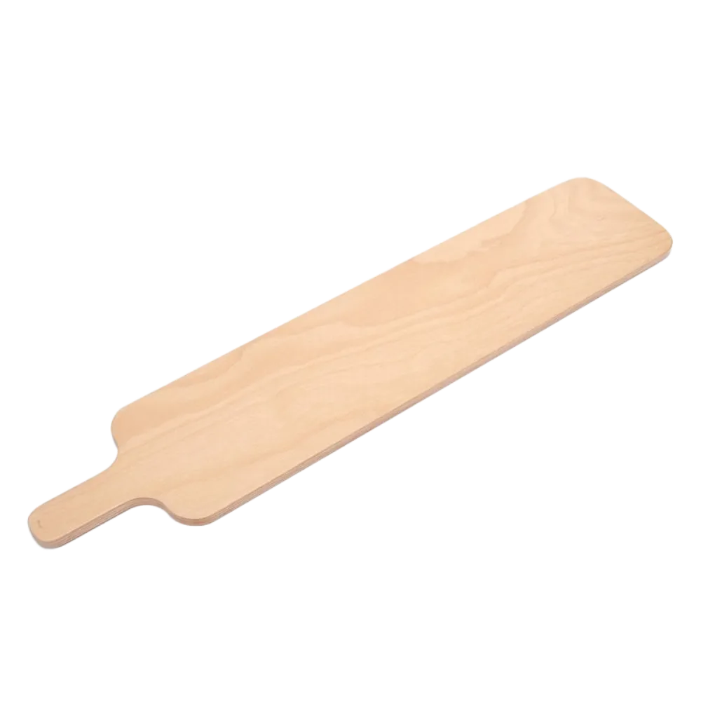 Omcan USA 81220 Crostino Serving Board – 31.5" x 5.9" x 0.5" Beech Plywood 3-9/10" Handle