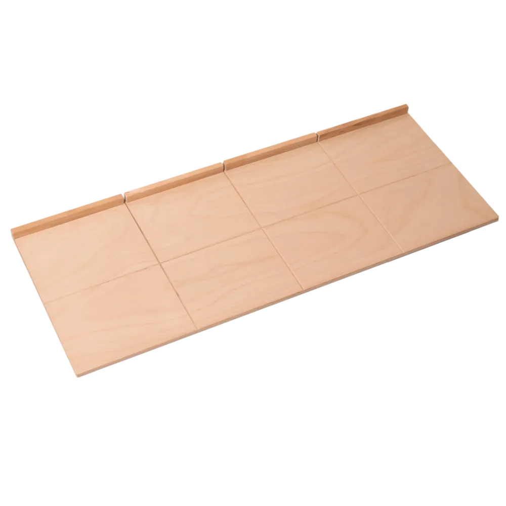 Omcan USA 81227 Serving Board – 31½" x 12" x ½" Rectangular Wood Board with Eight Cutting Sections