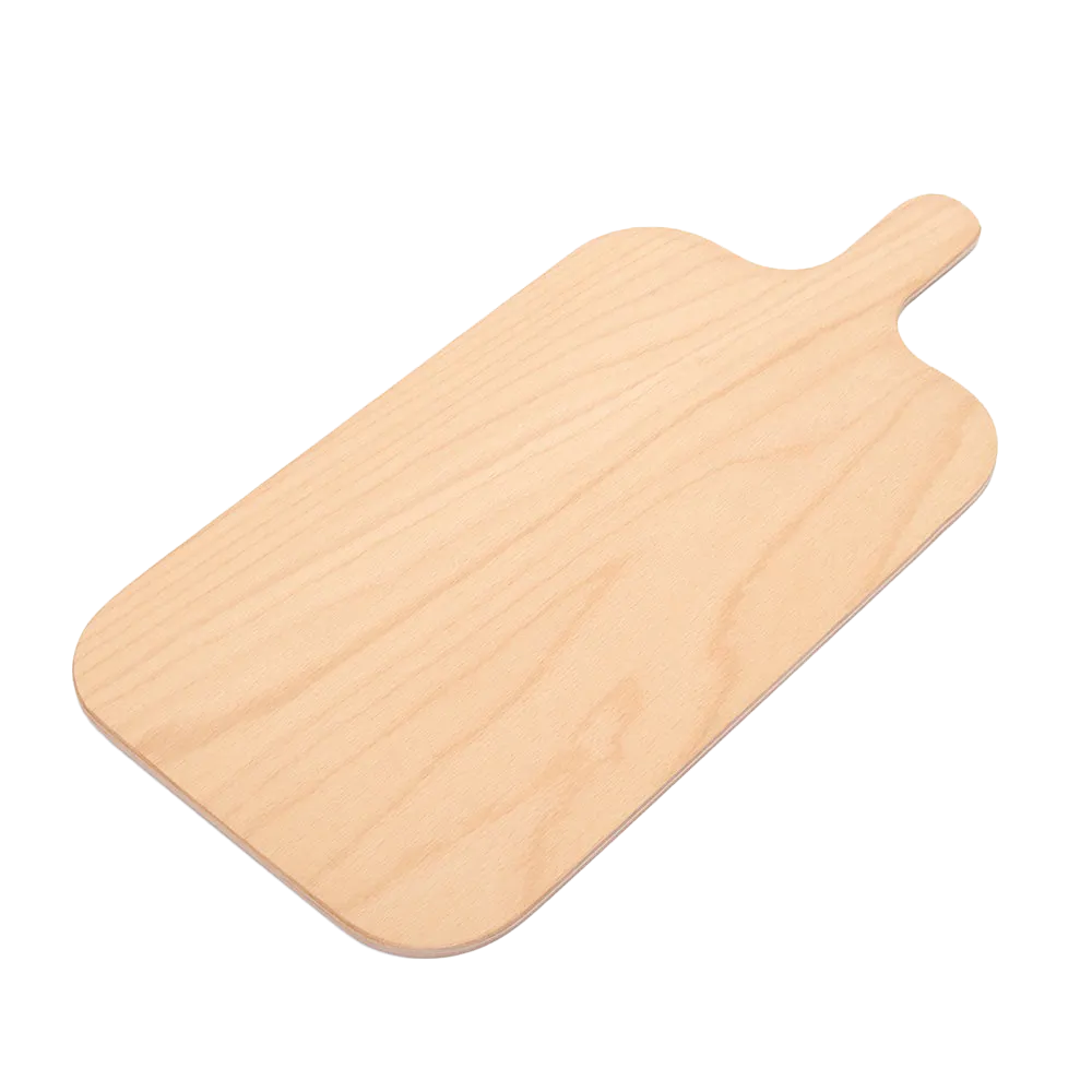 Omcan USA 81228 Pinsa Romana Board, 13-4/5" x 8-7/10" x 3/10" H, Beech Plywood with 3-9/10" Handle