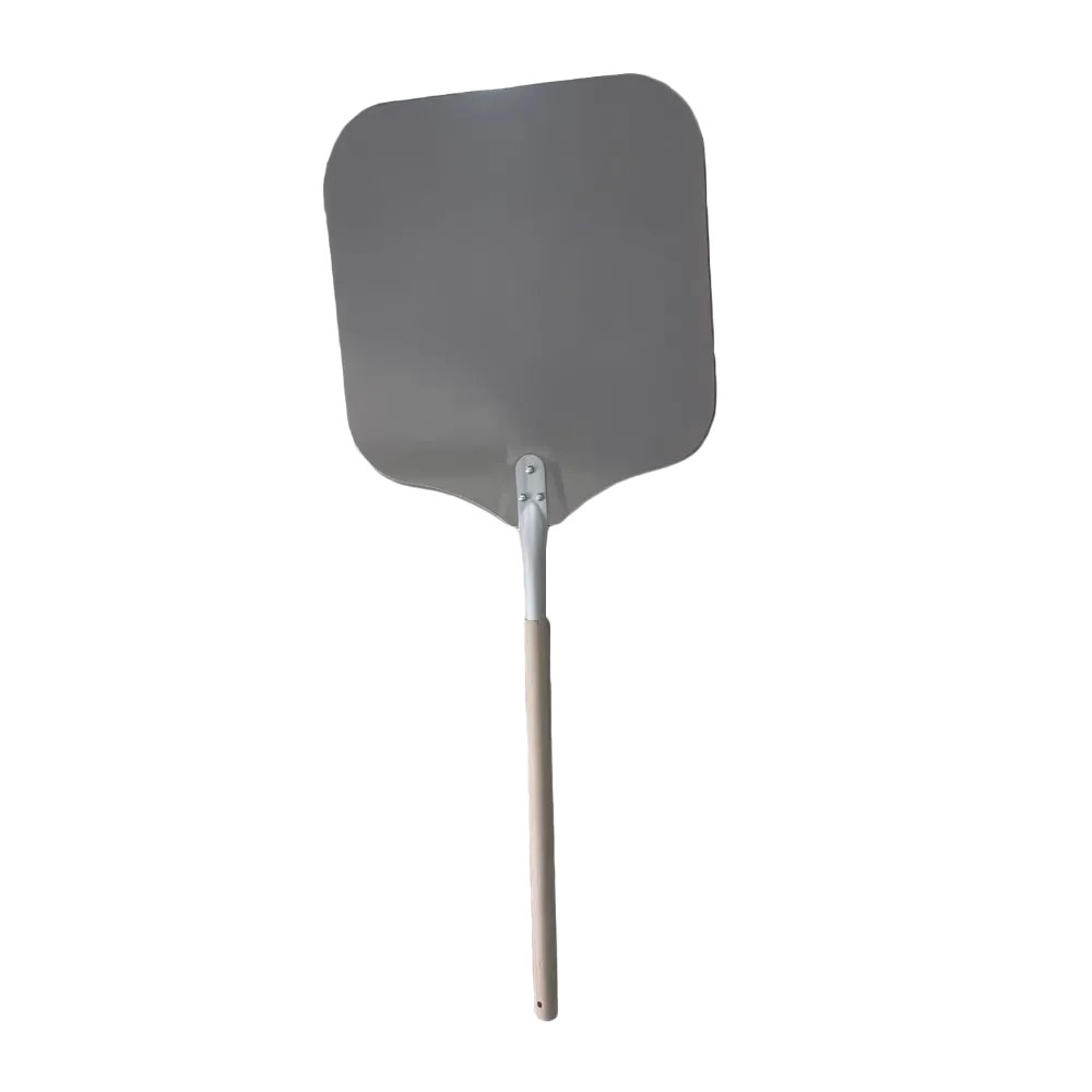Omcan USA 81244 Pizza Peel – Rectangular 16" x 18" Aluminum Blade, 22" Wood Handle, 40"-49" Length