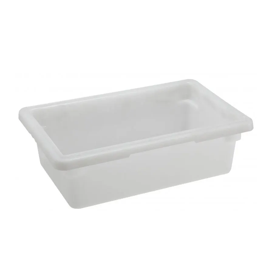 Omcan USA 85126 Food Storage Container - 12" x 18" x 6" White Polypropylene, Stackable, NSF