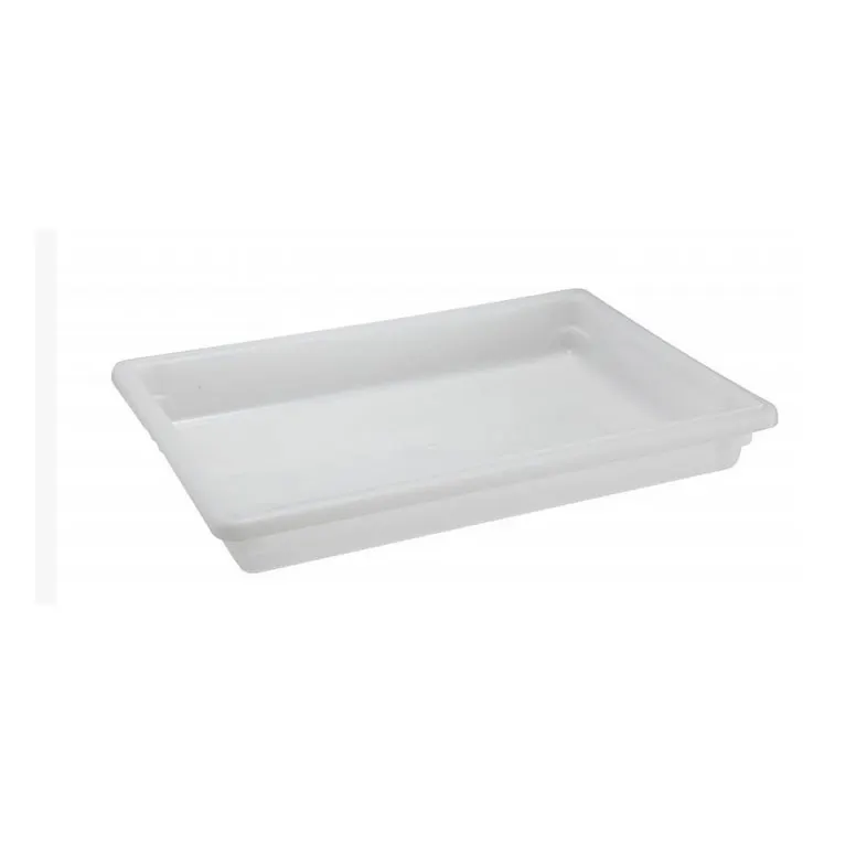 Omcan USA 85128 Food Storage Container, 18" X 26" X 3-1/2" Rectangular Polypropylene White NSF