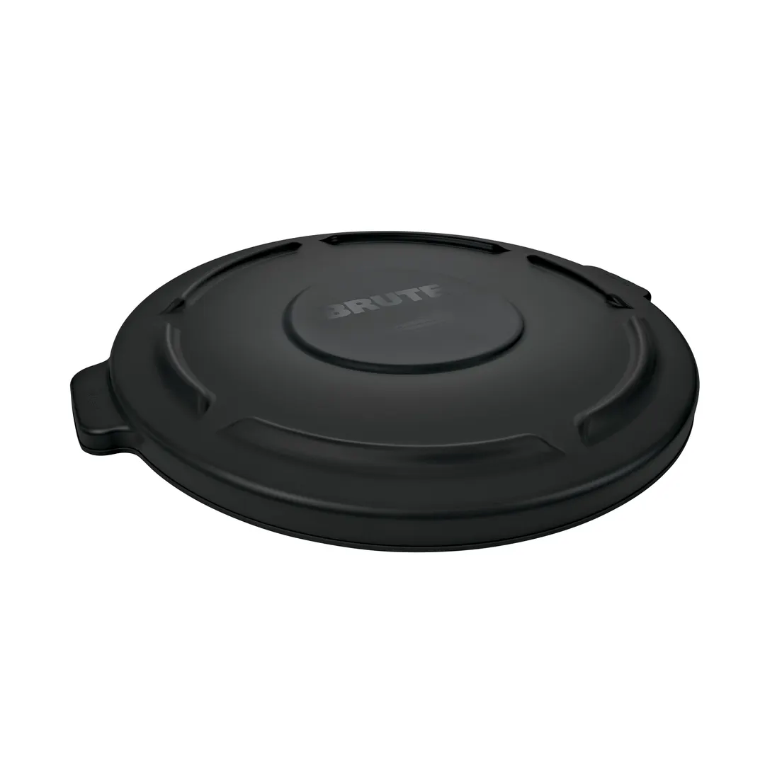 Rubbermaid 1779738 BRUTE Lid, 29-1/8" Flat Black Plastic Cover for 55 Gallon Trash Can - 1/Each
